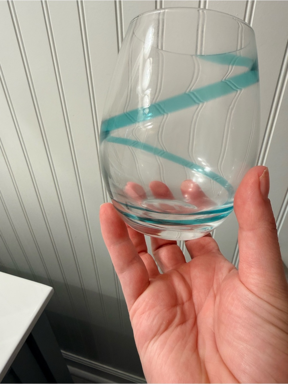 Turquoise Swirl Stemless Glass - Home Accents